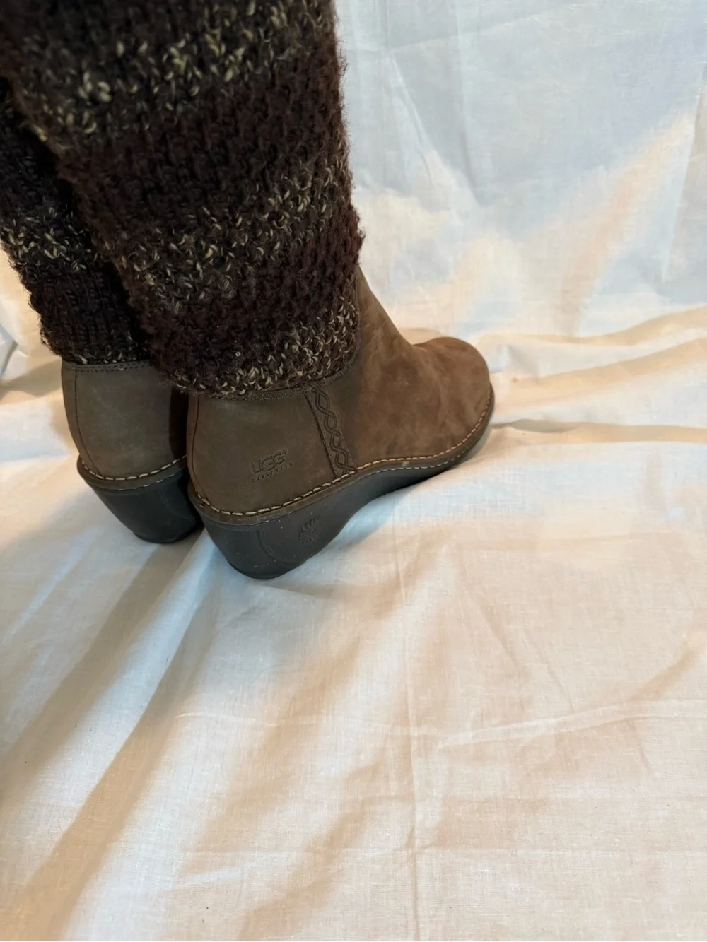 UGG Brown Knit-Shaft Boots